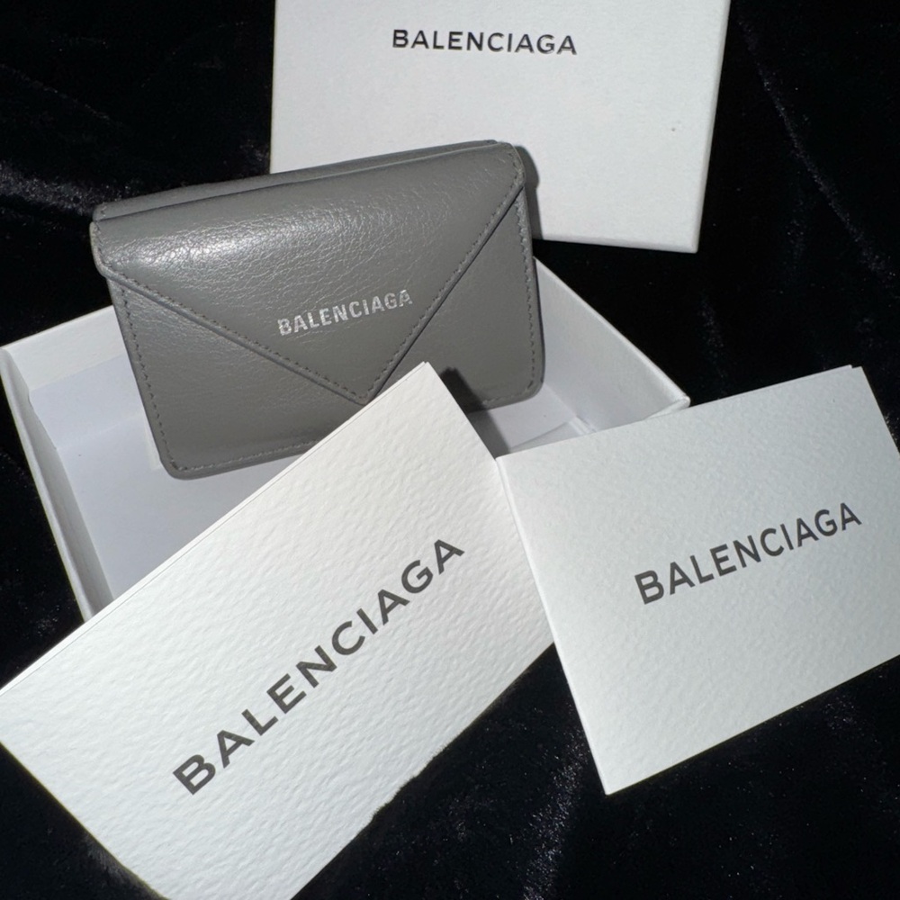 Balenciaga Gray Wallet trifold like new with box and paperwork